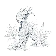 avatar woodsprites Na'vi, plants and animals from Pandora tattoo design idea