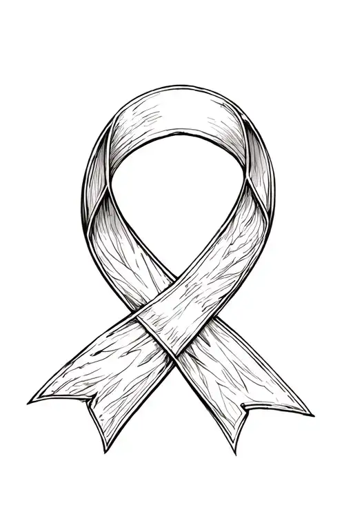 cancer ribbon tattoo design idea
