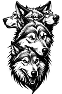 wolf pack running tattoo design idea