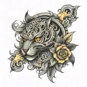 smokey background tattoo design idea