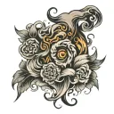 smokey background tattoo design idea