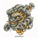 smokey background tattoo design idea