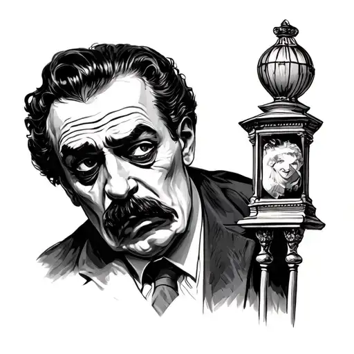 Old Theater Sad Actor tattoo design idea