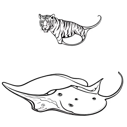 bengal tiger and sting ray tattoo design idea