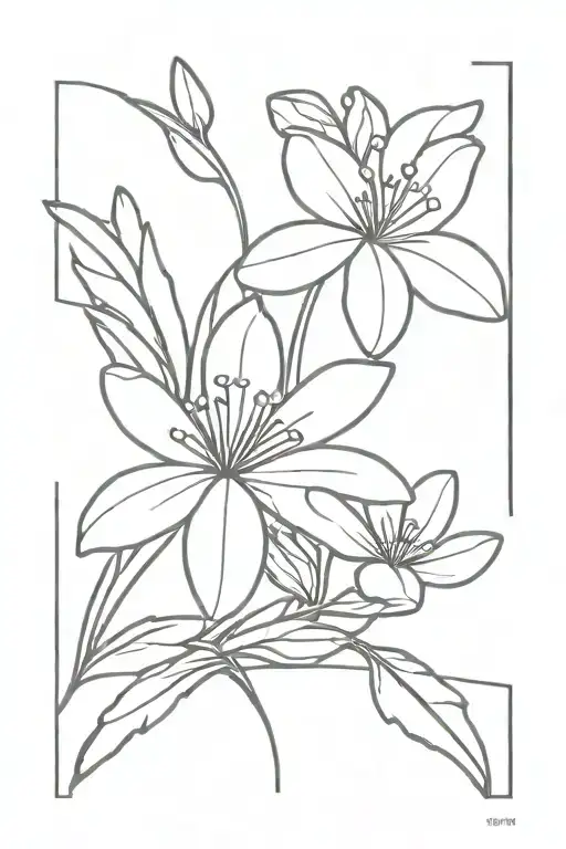 black white snowdrop and daisy flower tattoo design idea
