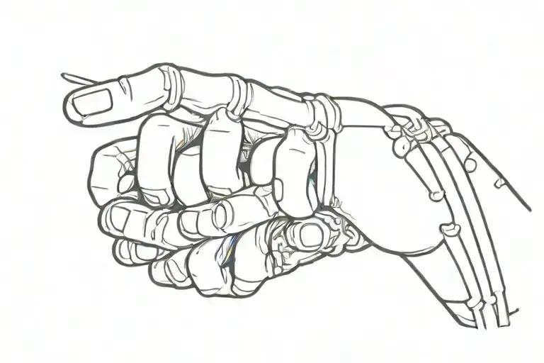 open Skeleton hand holding bomb tattoo design idea