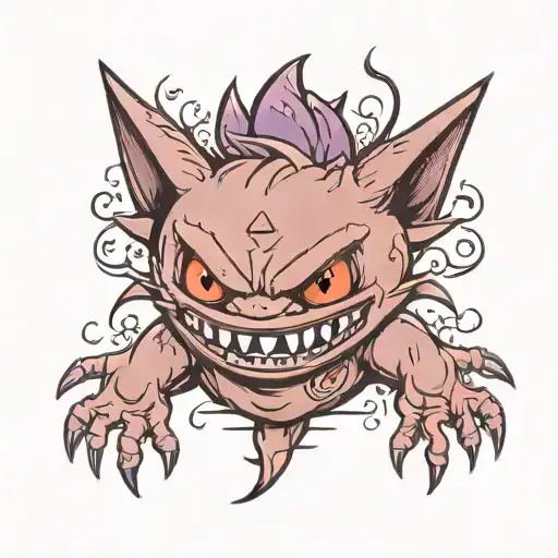 Baby Gengar tattoo design idea