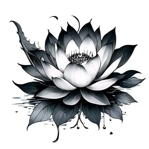 Moon Lotus boredom tattoo design idea