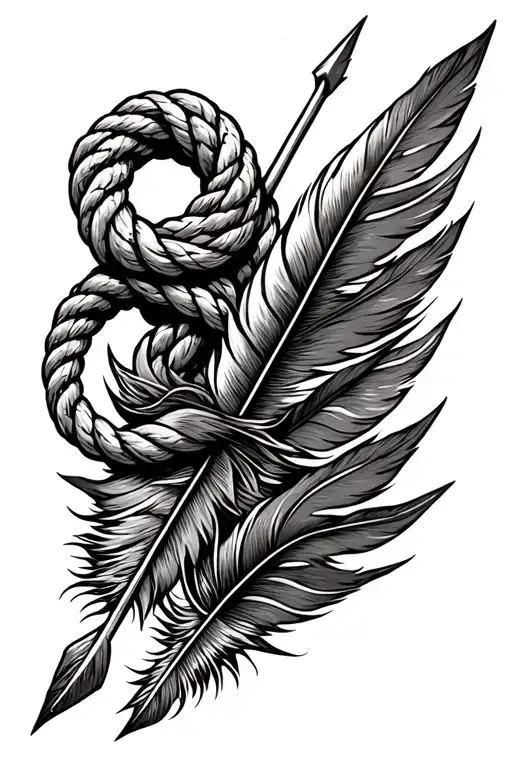 arrow feathers rope native style tattoo showcasing tattoo design idea