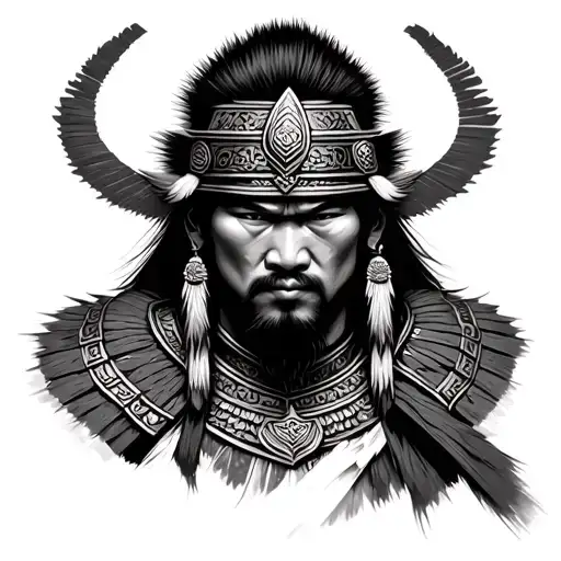 Mongolian Warrior tattoo design idea