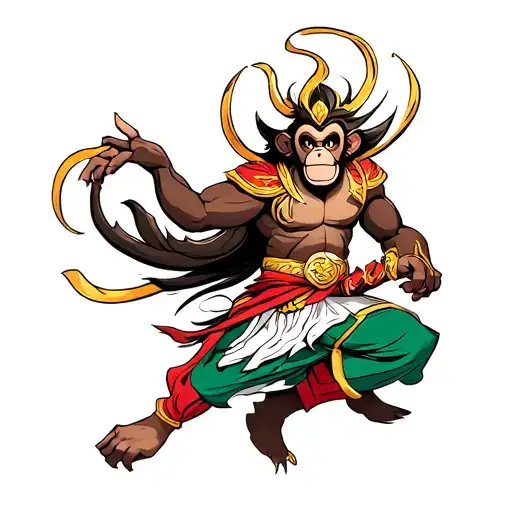 Monkey king tattoo design idea