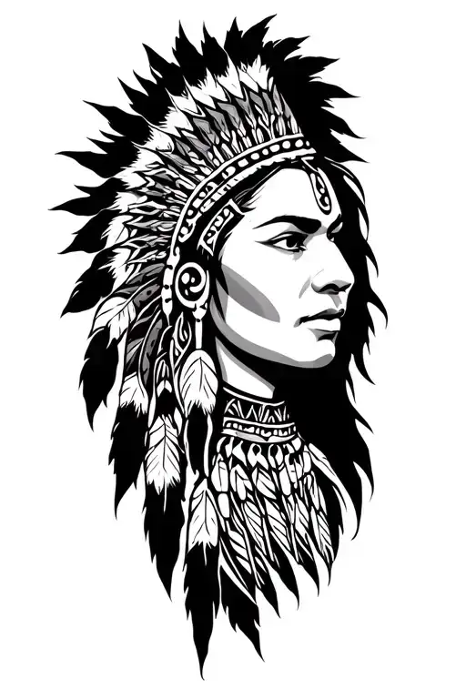 Cherokee tribal sleeve tattoo design idea