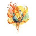 calcifer howls moving castle tattoo design idea