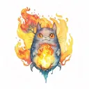 calcifer howls moving castle tattoo design idea