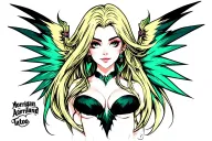 blonde morrigan aensland tattoo design idea