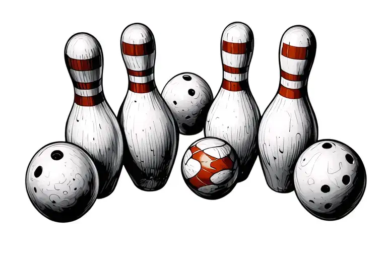 jigsaw puzzle of bowling pins all tattoo design idea