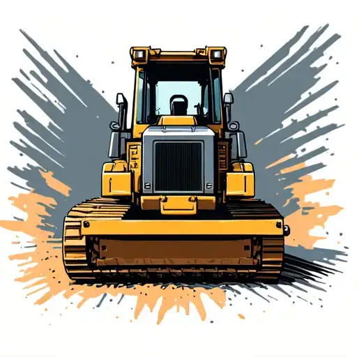 bulldozer tattoo design idea