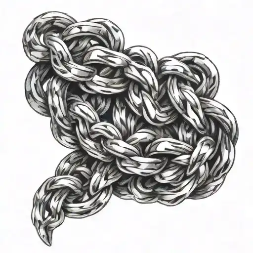 two chains wrapping around each other vertically  tattoo design idea