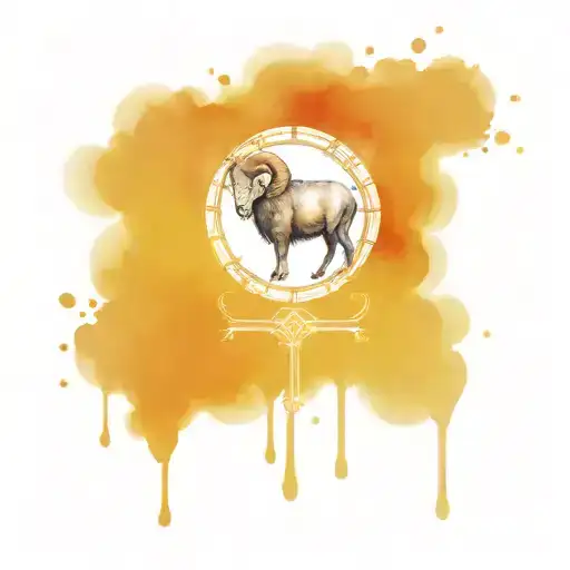 ram and moral compass tattoo design idea