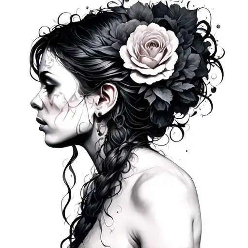 bipolar woman tattoo design idea