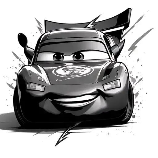 lightning mcqueen side profile tattoo design idea