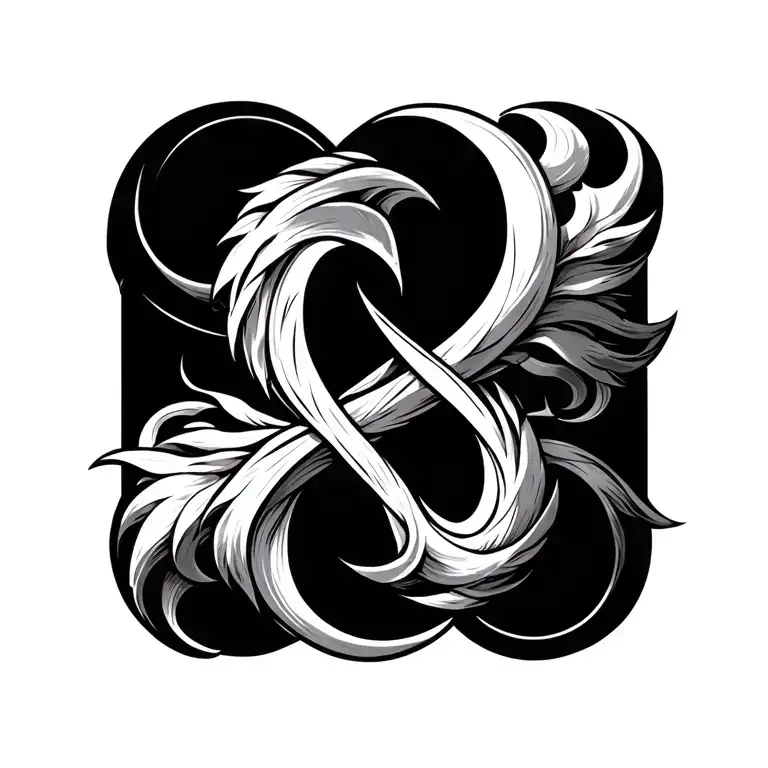 enfinity symbol with taurus and virgo gliff intertwined  tattoo design idea