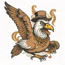 brown silly goose tattoo design idea