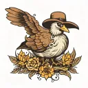brown silly goose tattoo design idea