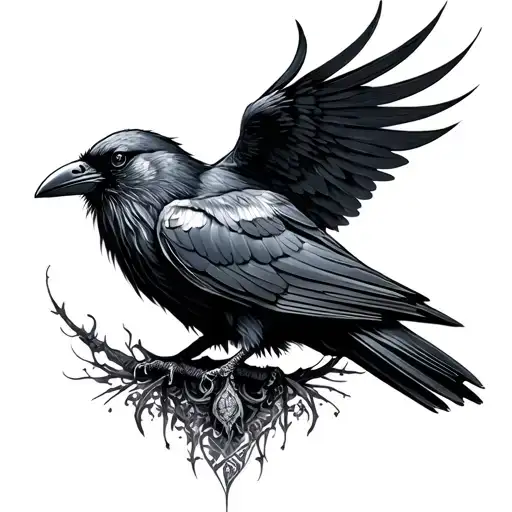 Gothic Raven tattoo design idea