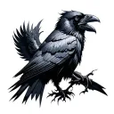 Gothic Raven tattoo design idea