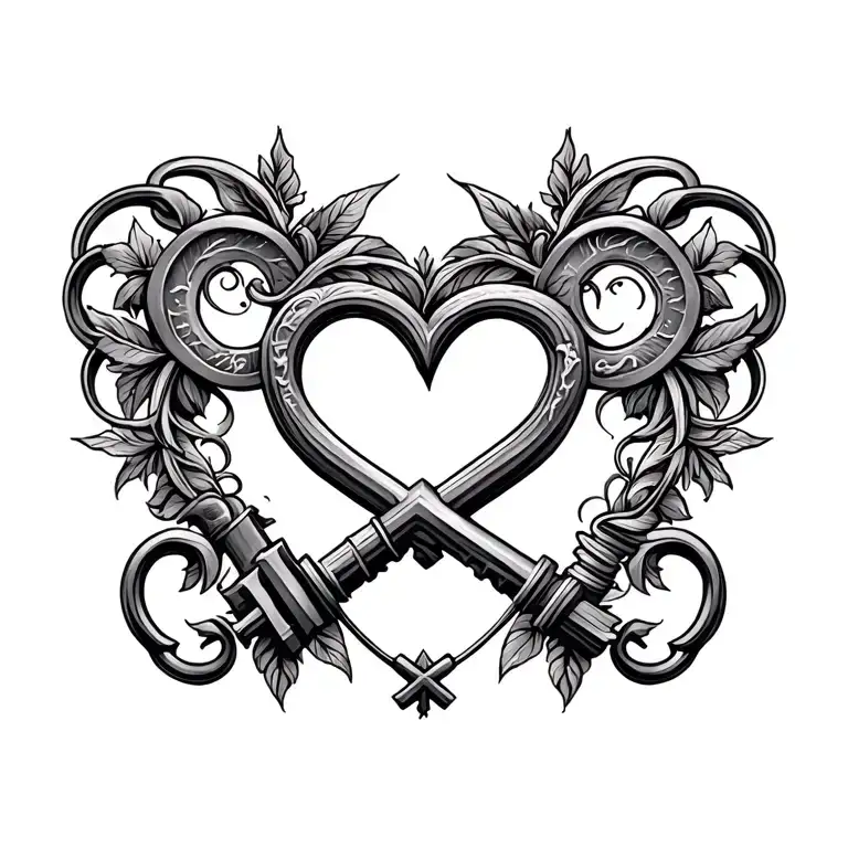 master key symbolizing eternal love tattoo design idea