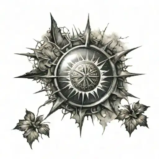 crass with sun rays shining tattoo design idea