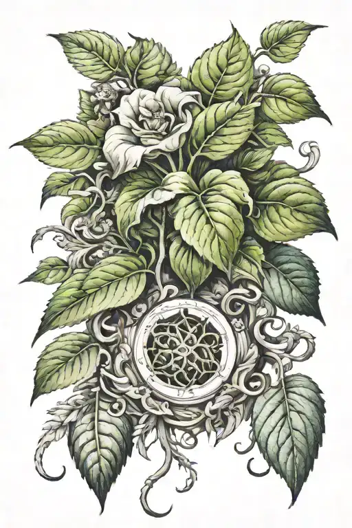 plant growing, vegetable, prime numbers tattoo design idea