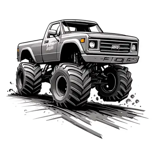 monster jam truck tattoo design idea