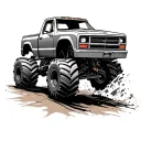 monster jam truck tattoo design idea