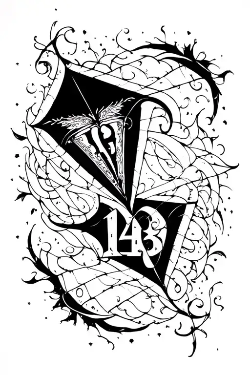 kite with 14 letters  tattoo design idea