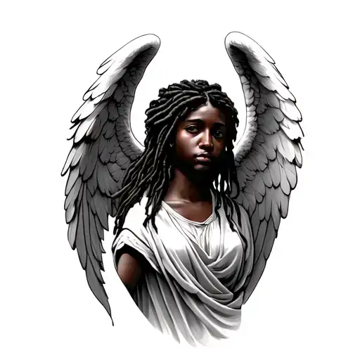 Angel With Dreads tattoo design idea