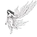 seraphim angels flying tattoo design idea