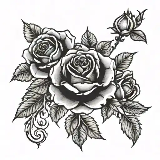 roses whit Numbers 1312 tattoo design idea