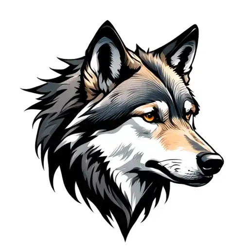 wolf, serbian symbisls cyrilic tattoo design idea