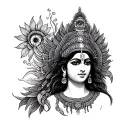 Murugan and sivan and meditation Third eye and kundalini tattoo design idea