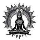 Murugan and sivan and meditation Third eye and kundalini tattoo design idea