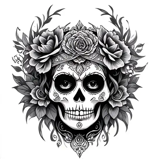 Chicano Santa Muerte Sexy tattoo design idea