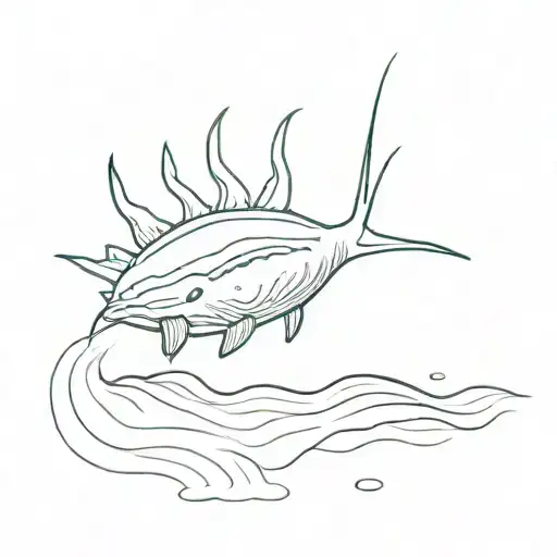 A minimalist design of a nudibranch crawling on a seafloor tattoo design idea