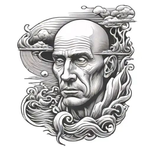 johnny sins crying in the lake side tattoo design idea