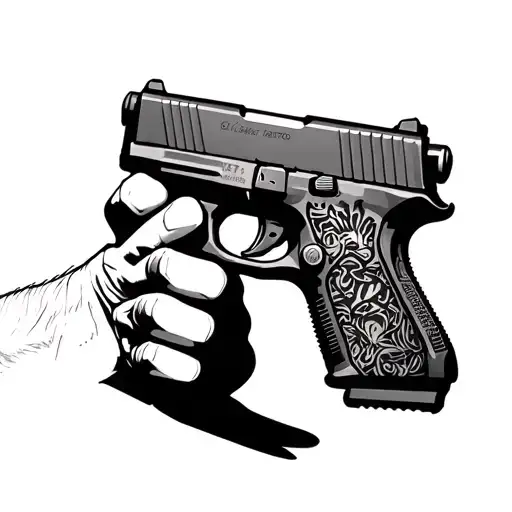 Guy holding glock 17x gen 5 tattoo design idea