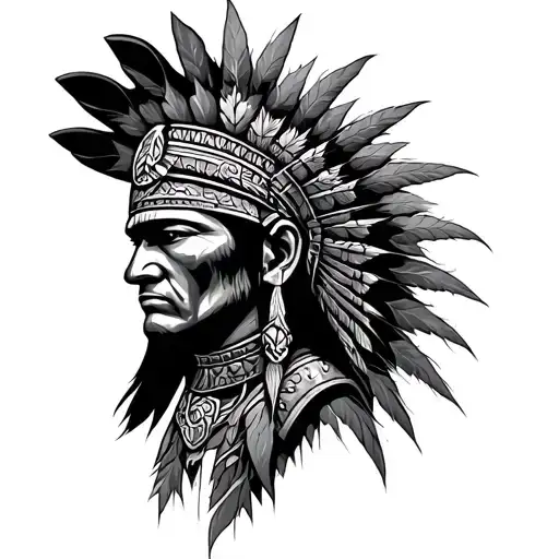 inca warrior face tattoo design idea