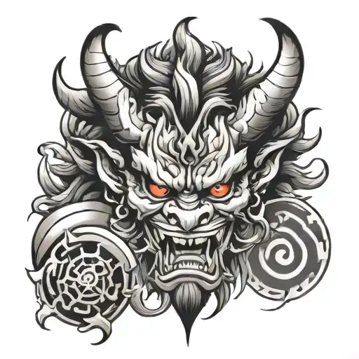 oni demons tattoo design idea