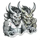 oni demons tattoo design idea