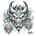 oni demons tattoo design idea